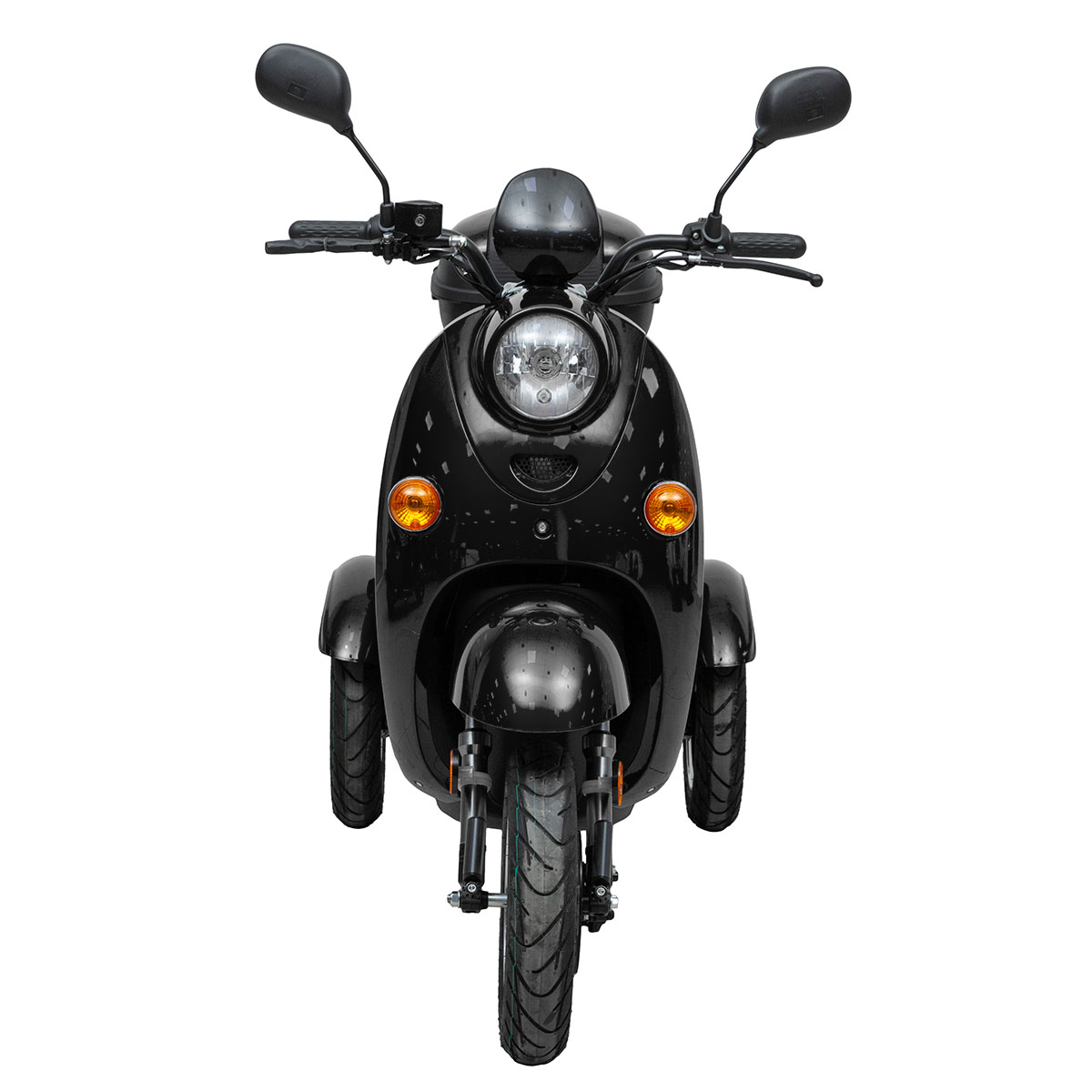 GESUBSIDEERDE ELEKTRISCHE TRICYCLE SCOOTER VESPA VOOR 2 RIJDERS ZWART GLOSSY