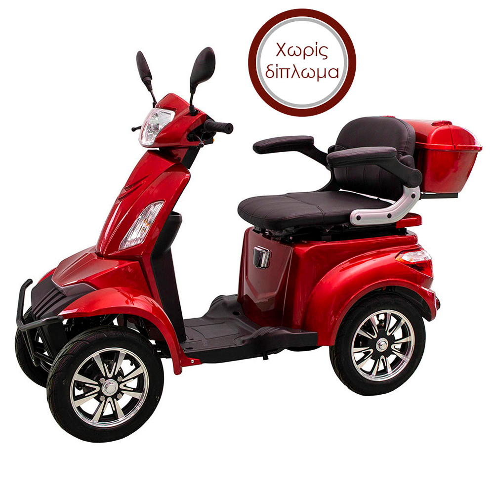 GESUBSIDIEERDE ELEKTRISCHE VIERSPOOR SCOOTER T408 QUATER ROOD