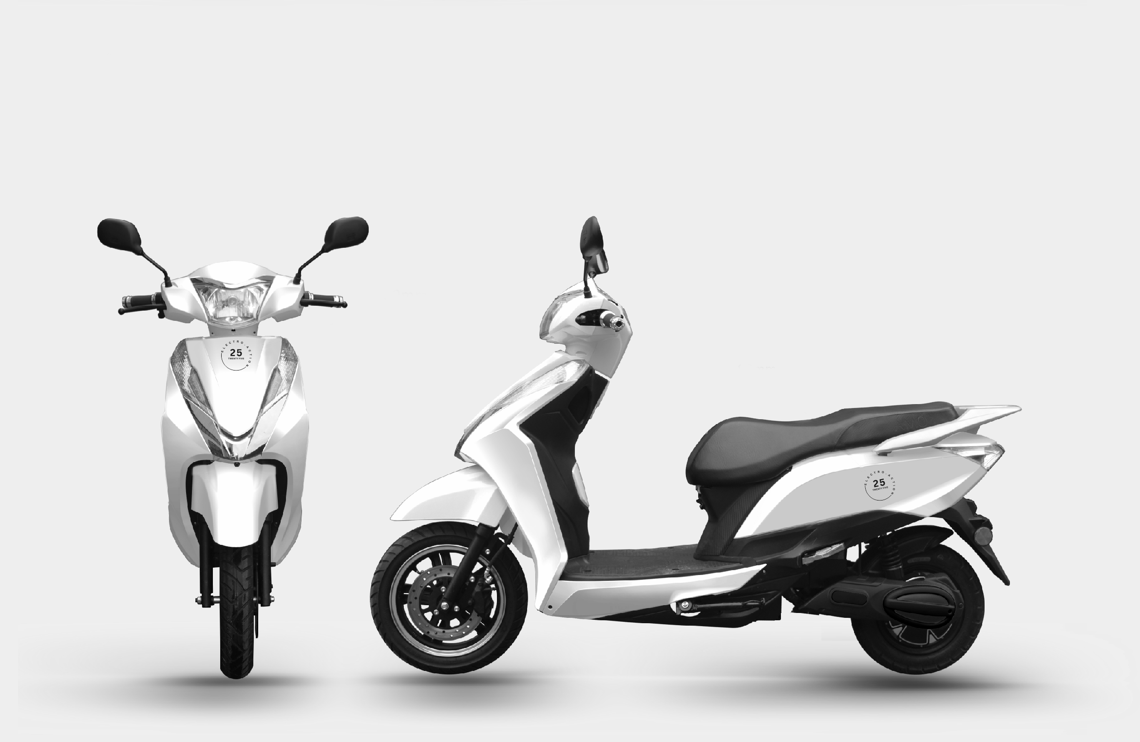 ELEKTRISCHE SCOOTER TWEETWIELER ZONDER RIJBEWIJS WHITE ELECTRO-ACTION 25
