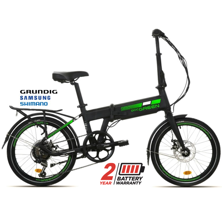 VELOGREEN DOCGREEN GRUNDIG FOLDING ELECTRIC BIKE 20” 36V/7AH 7sp