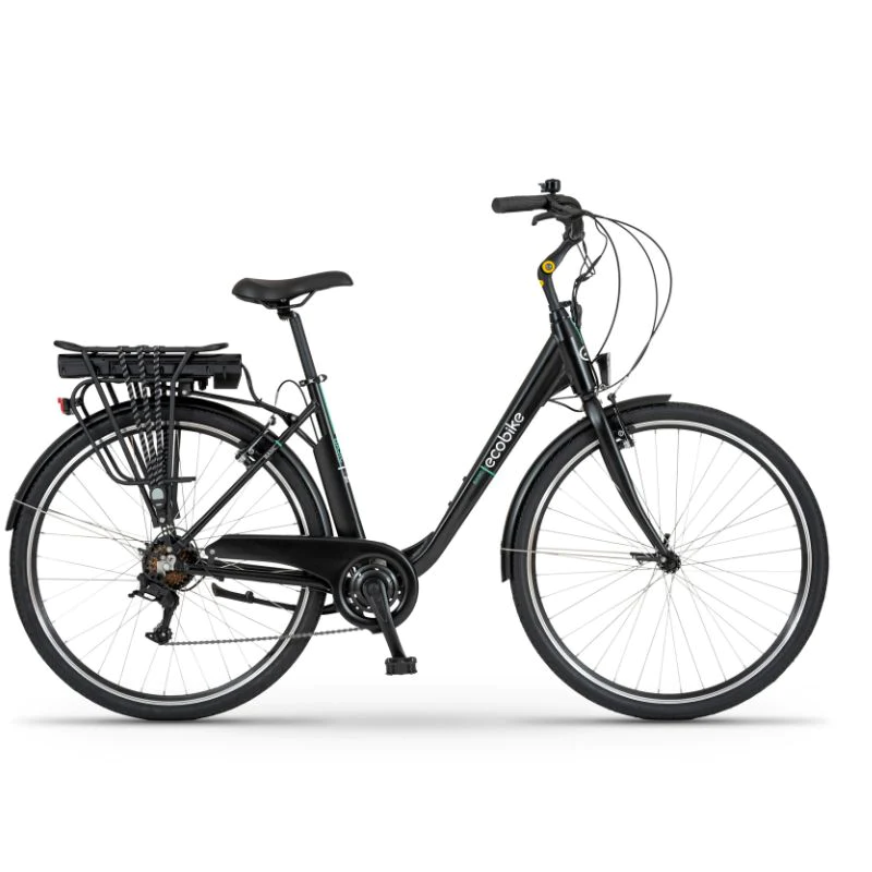 ECOBIKE BASIC ELEKTRISCHE STADSFIETS 28'' ALLOY 7sp 14.5AH ZWART 2024