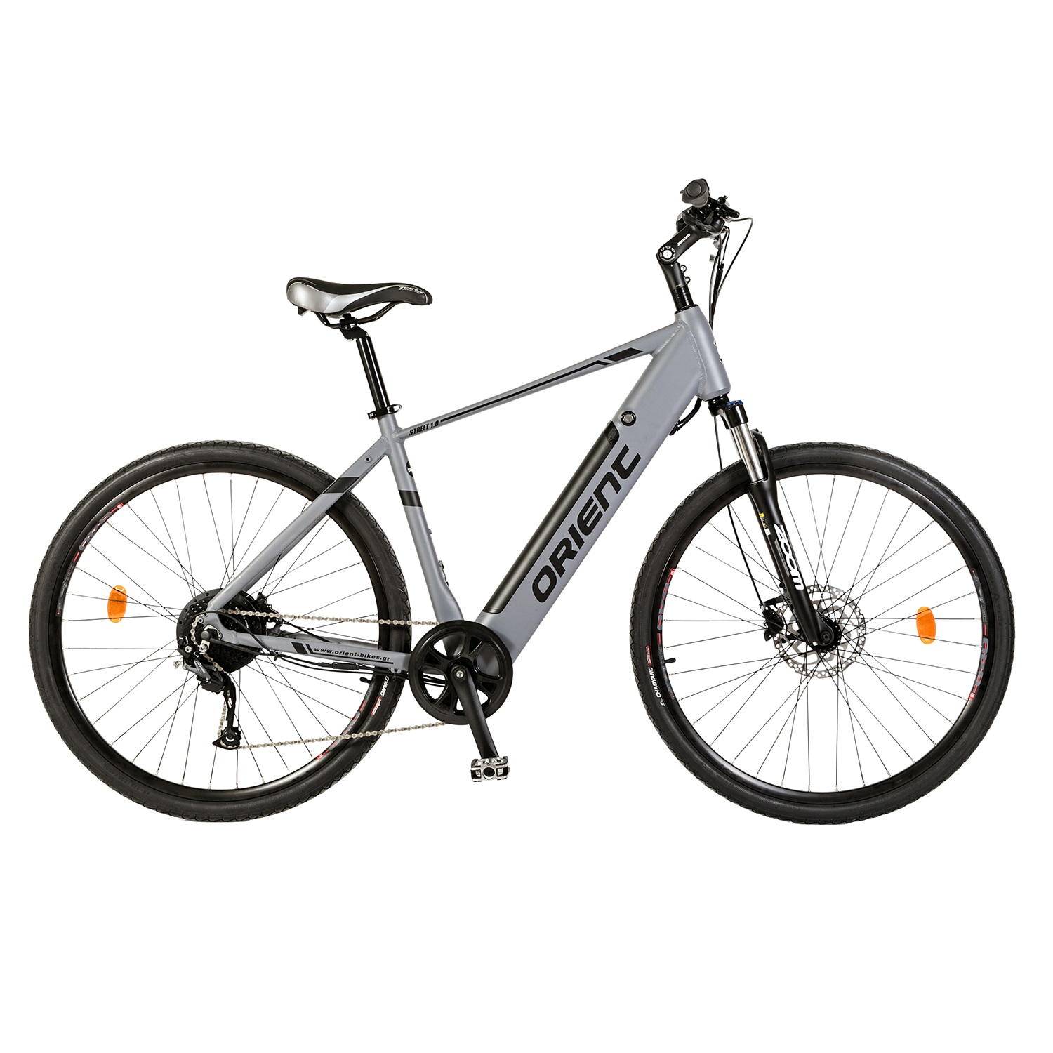 ORIENT E-BIKE STREET 1.0 28” 9SP ACHTERMOTOR BAFANG 250W GRIJS (151598) 2024