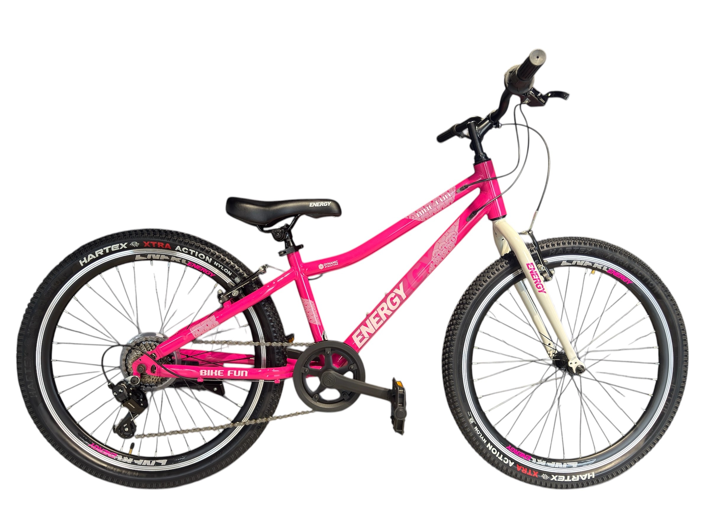 ENERGY KIDS BIKE BIKE FUN 24'' WITH 7 SPEEDS NEON PINK WHITE Pink White