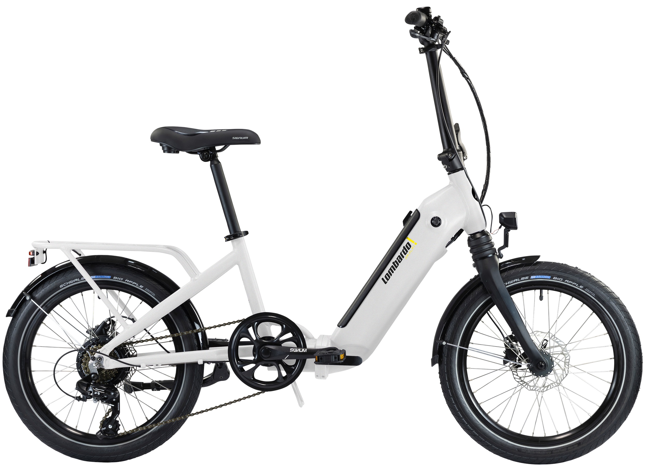 LOMBARDO FOLDING ELECTRIC BIKE 20" AMALFI AGEVOLE WHITE MONROE BLACK OSSIDIANA YELLOW LUME MATT