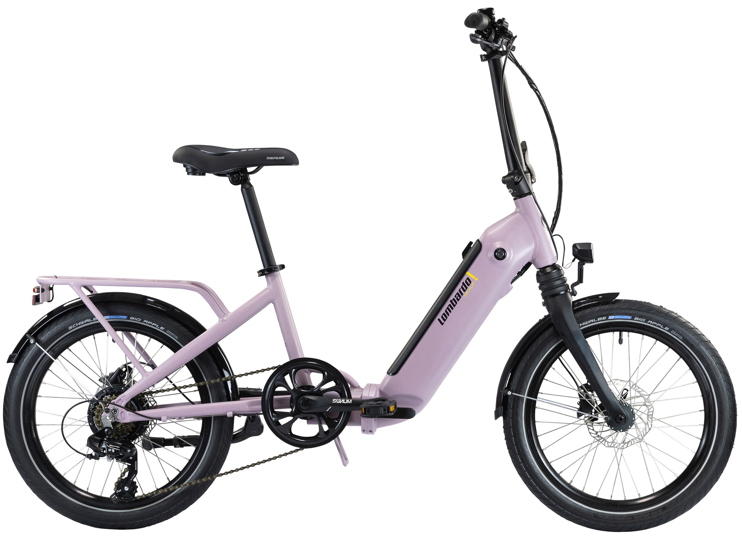 LOMBARDO FOLDING ELECTRIC BIKE 20" AMALFI AGEVOLE VIOLET GLICINE BLACK OSSIDIANA MATT