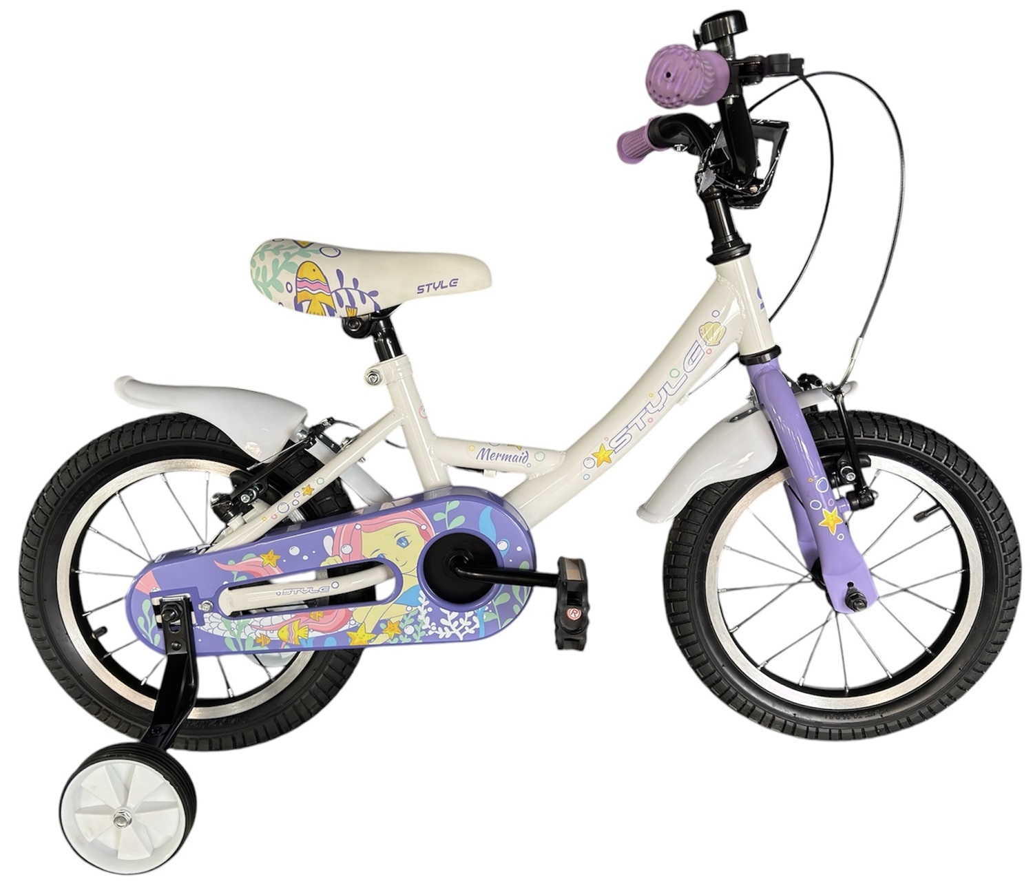 STYLE Kids Bicycle MERMAID 14" WHITE'N'PURPLE White Purple