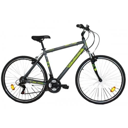 ENERGY TREKKING BIKE SPIRIT 28'' ALUMINUM 18 SPEEDS FRONT SUSPENSION GRAY GREEN Gray Green