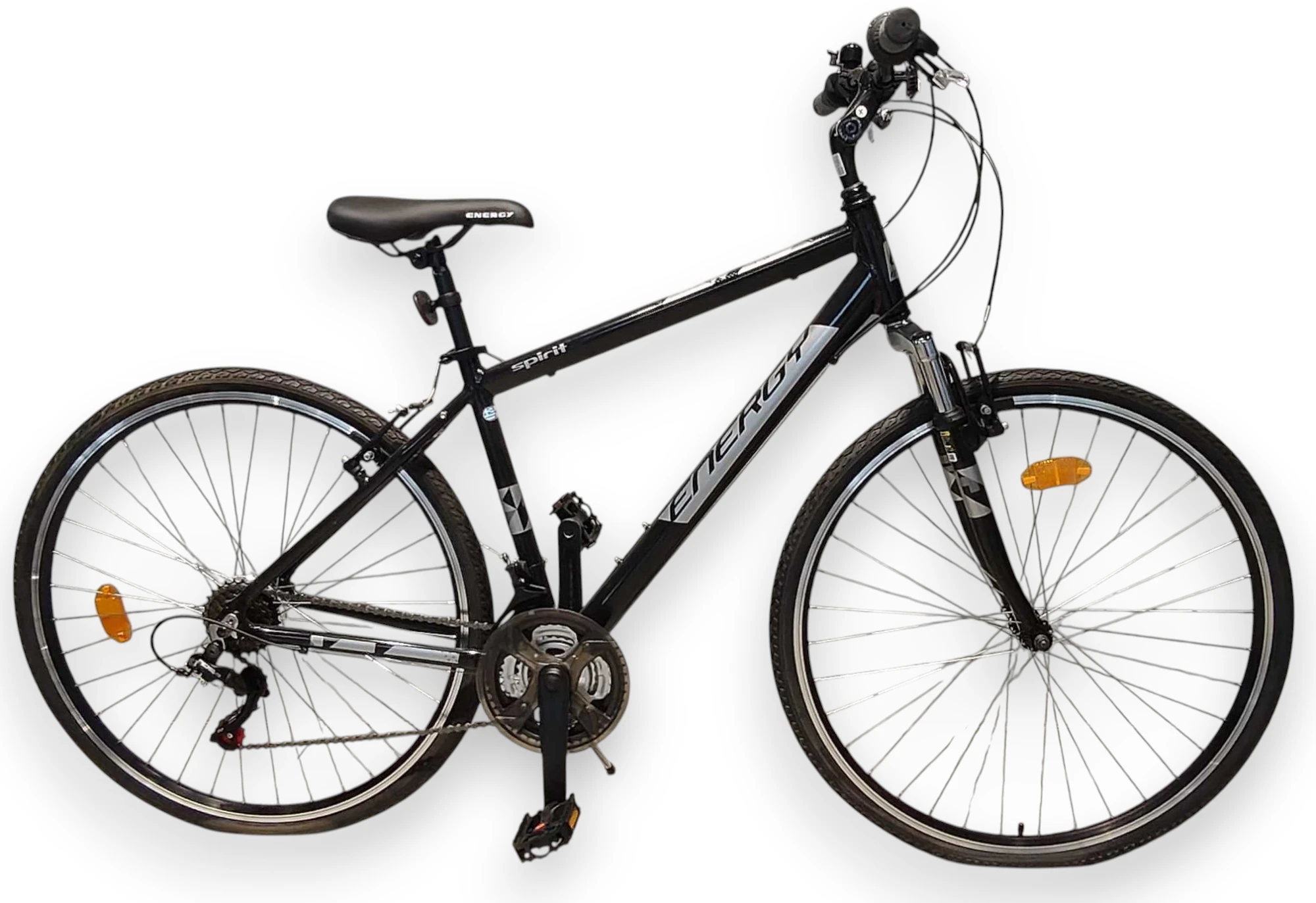 ENERGY TREKKING BIKE SPIRIT 28 ALUMINUM 18 SPEEDS FRONT SUSPENSION BLACK GREY Black Grey