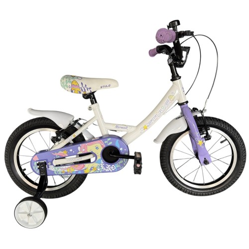 STYLE CHILDREN'S BICYCLE MERMAID 16" WHITE'N'PURPLE White Purple