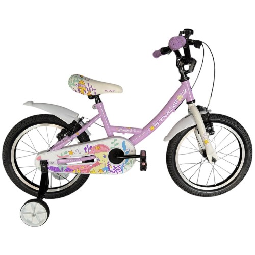 STYLE CHILDREN'S BICYCLE MERMAID 16" PURPLE'N'WHITE Purple