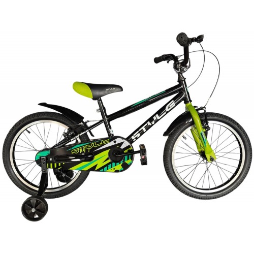 STYLE CHILDREN'S SPORTY 16" BLACK'N'GREEN Black