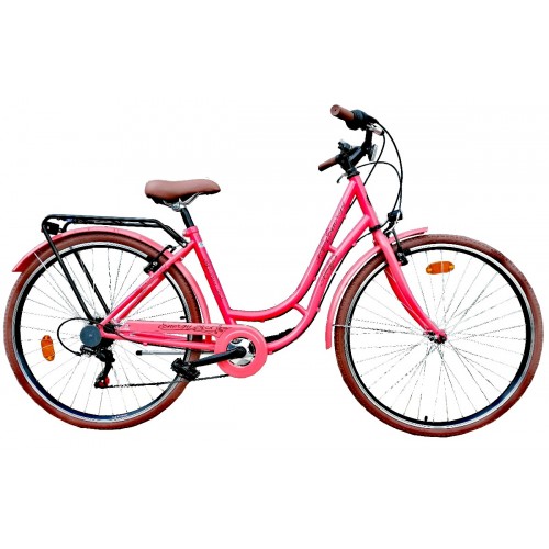 ENERGY WOMEN'S CITY BIKE RETRO 700C 6 SPEEDS CORAL Coral