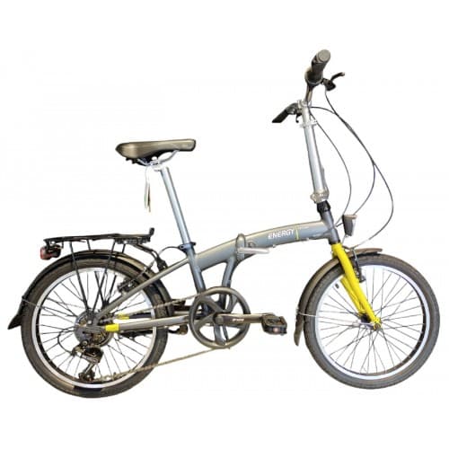ENERGY ALUMINUM FOLDING BICYCLE ELEGANCE 20" GREY'N'SUNSHINE YELLOW Gray Yellow