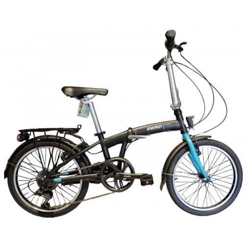 ENERGY FOLDING ALUMINUM BIKE ELEGANCE 20" BLACK'N'VIVID TEAL Black Blue
