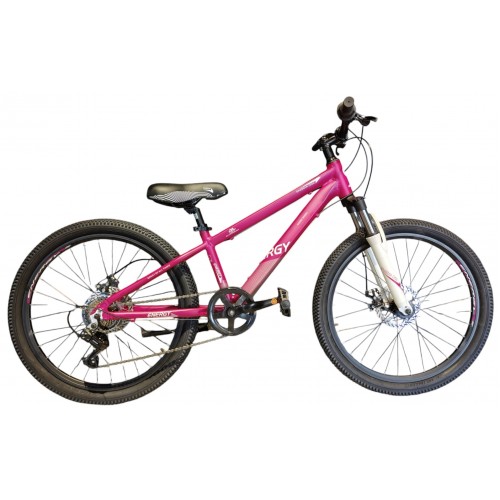 ENERGY CHILDREN'S ENIGMA BIKE 24" GIRL WITH MECHANICAL DISC BRAKES ARTISTIC MAGENTA'N'WHITE MATT WITH LOCKOUT White Purple