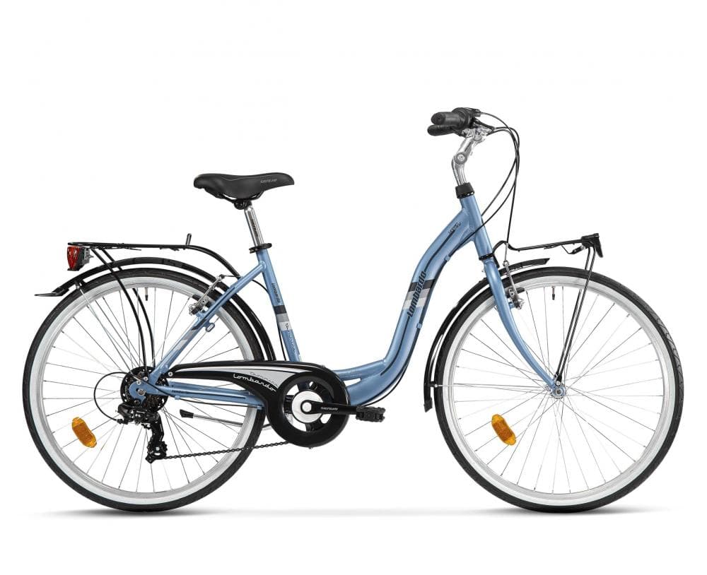 LOMBARDO WOMEN'S ALUMINUM BICYCLE TAORMINA 26" CITY BLUE GREY MATT 2024 Blue Grey