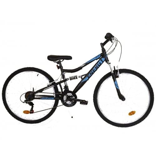 ENERGY MOUNTAIN BIKE ACTION 26'' WITH FRONT AND REAR SUSPENSION 18 SPEEDS BLACK BLUE Black Blue