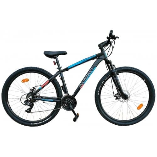 ENERGY MOUNTAIN BIKE ENIGMA 27.5'' ALUMINUM MECHANICAL DISC BRAKES 21 SPEEDS FRONT SUSPENSION BLACK BLUE Black Blue