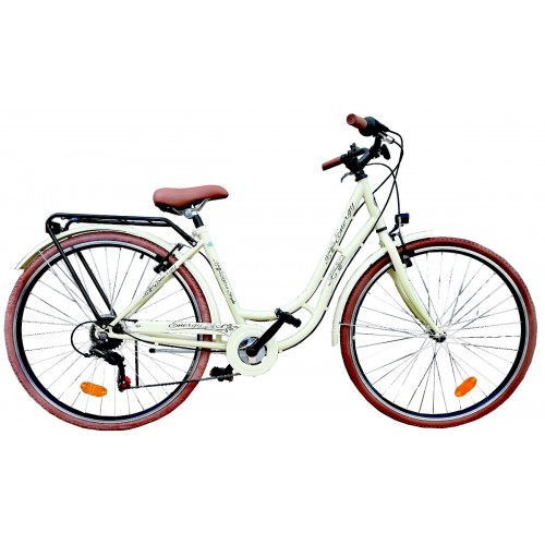ENERGY DAMES RETRO 700C STADSFIETS 6 VERSNELLINGEN CREAM Crème