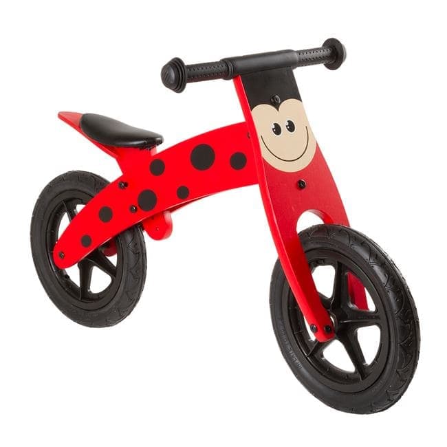BALANCEERFIETS LIEVEHEERSBEESTJE HOUT 659974 Rood Zwart