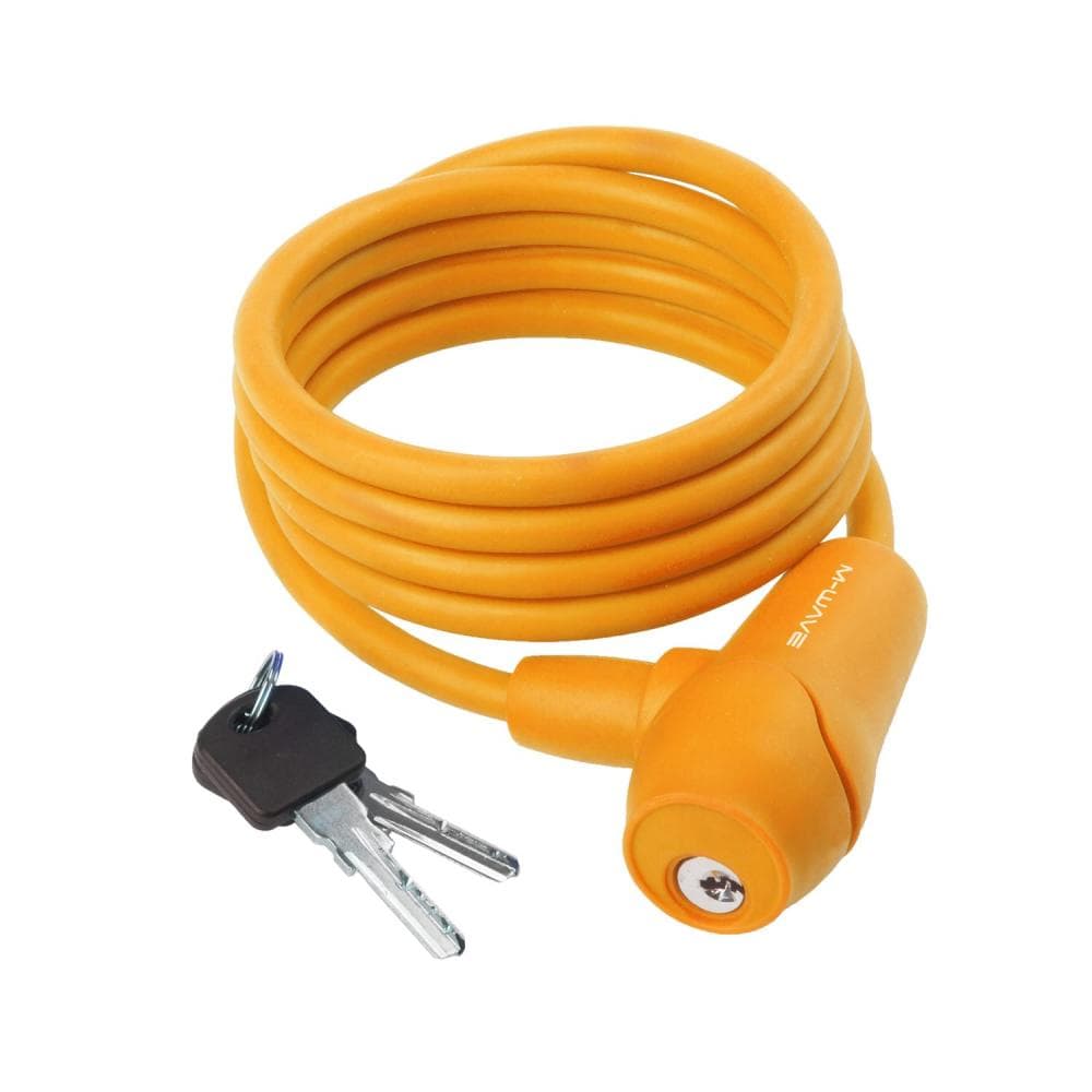 M-WAVE LUCCCHETTO BICI SPIRALE S 8.15 SILICONE 8x1500mm Arancione