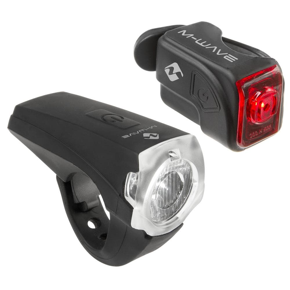 M-WAVE HIGH POWER BICYCLE LIGHT SET ATLAS K10 USB HIGH PERFORMANCE LED 221058 Black