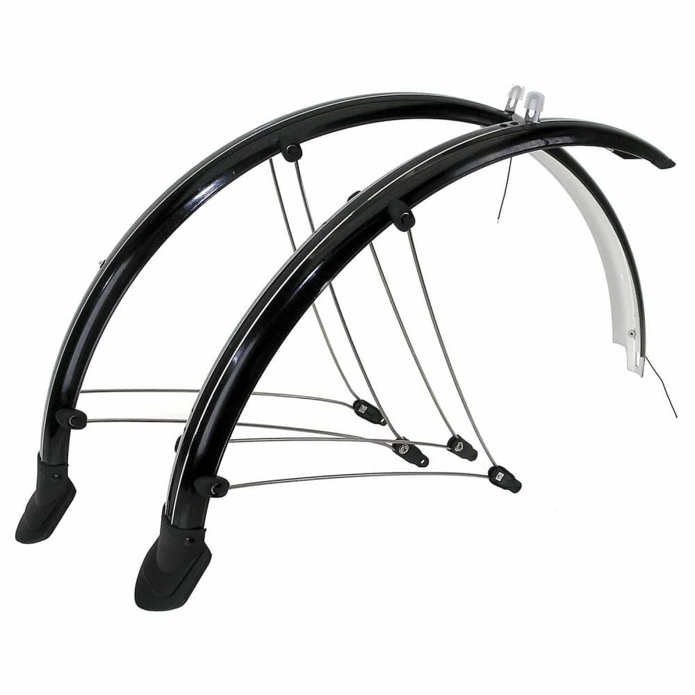 M-WAVE PLASTIC FENDERS SET CITY 24'' 56mm BLACK 386117 386171 Black