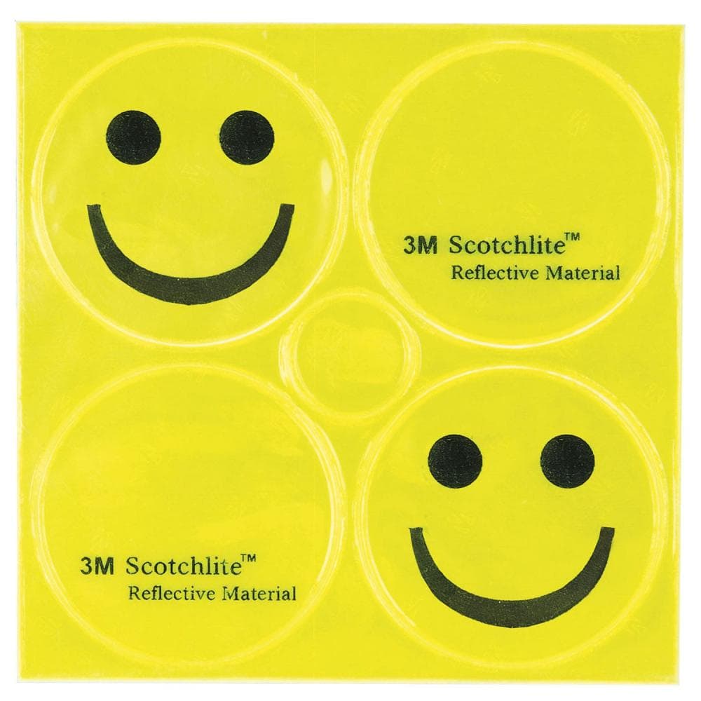 M-WAVE SELF-ADHESIVE BIKE REFLECTORS REFLICKERS SMILE 120990 Fluo Yellow