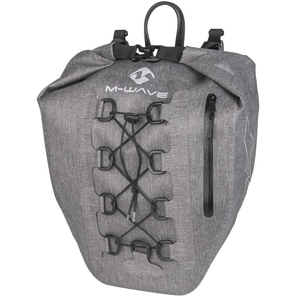 M-WAVE SINGLE RACK BAG SUBURBAN CARRY PANNIER 100% WATERPROOF 25L 122881 Grey