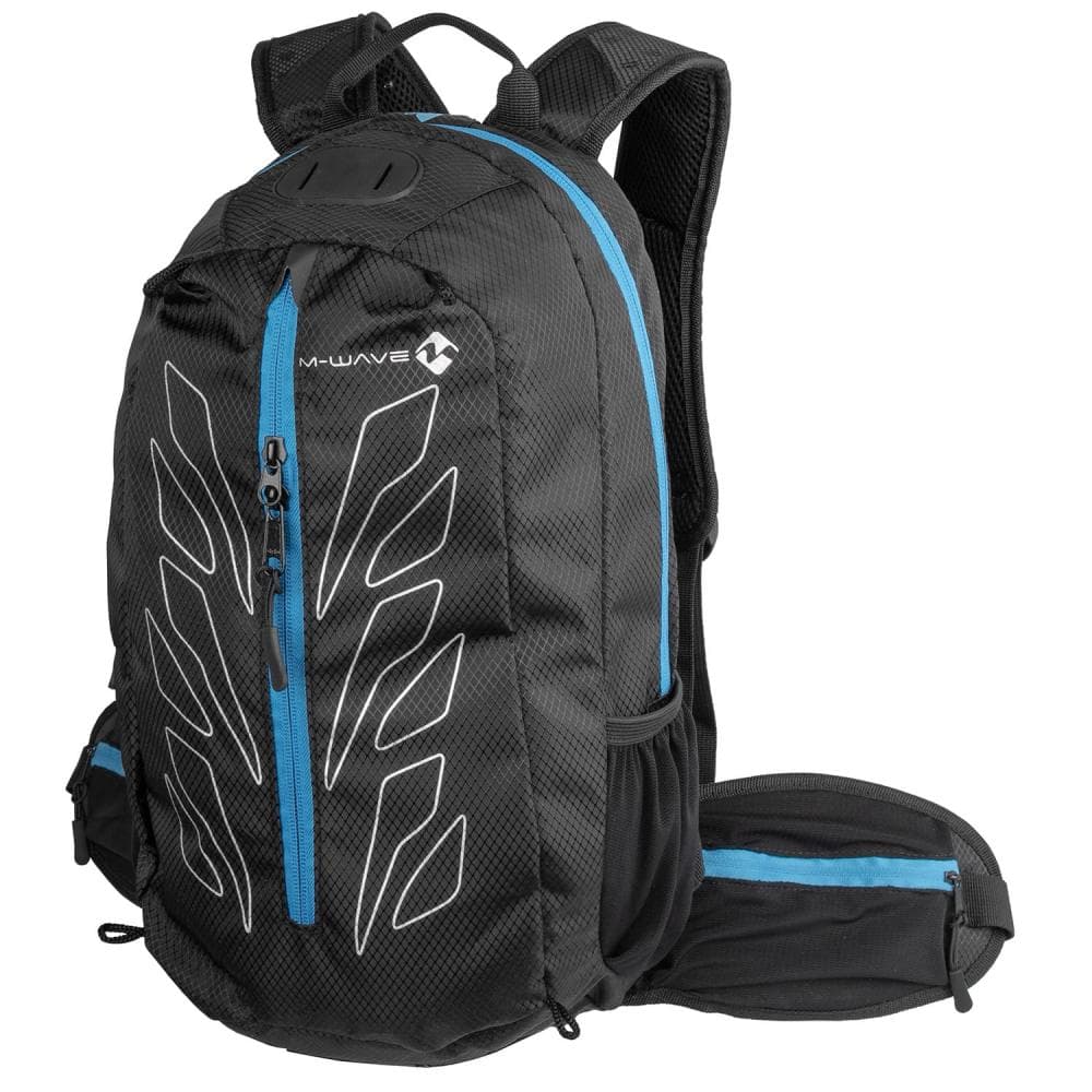 M-WAVE 15L CYCLING BACKPACK WITH WATERPROOF COVER ROUGH RIDE BACKPACK 122634 Black
