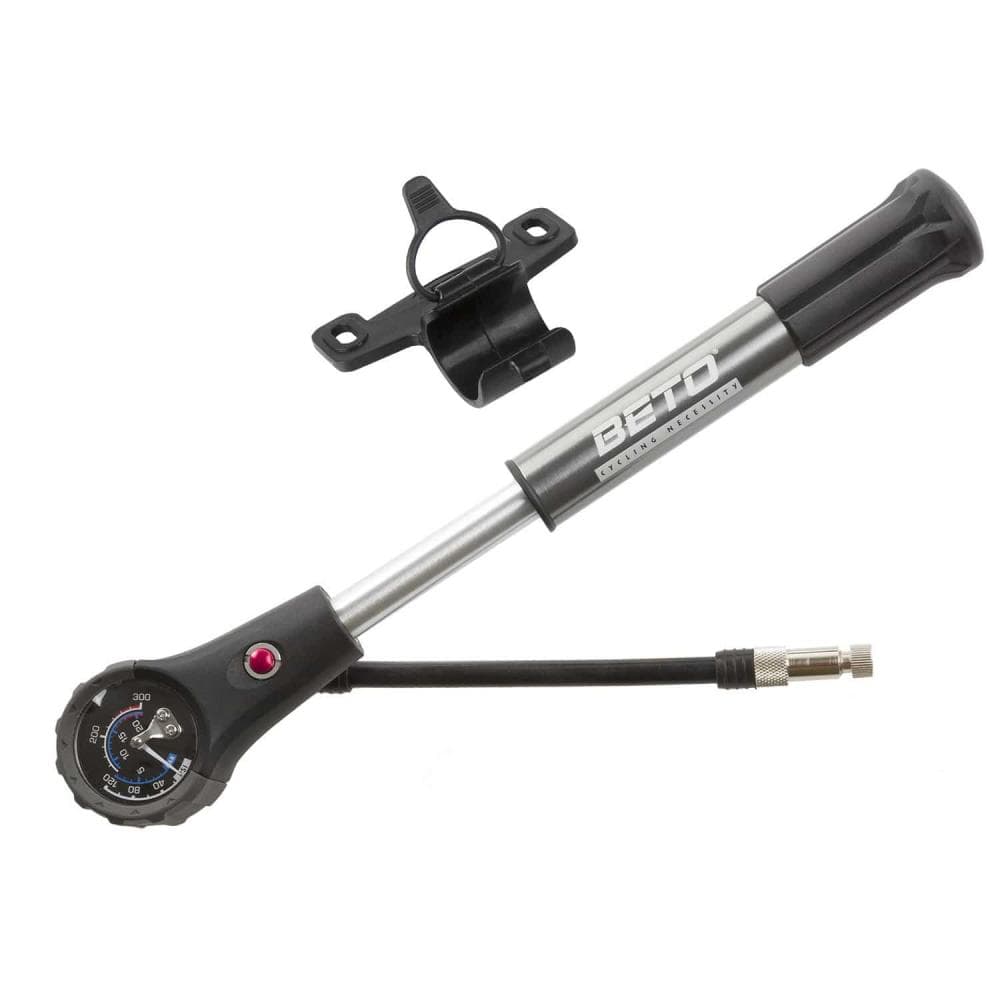 BETO ALUMINUM PUMP WITH DUAL VALVE AND PRESSURE GAUGE 300 PSI / 21 BAR 470270 Anthracite Black White