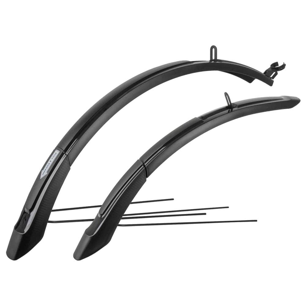 M-WAVE ADJUSTABLE LENGTH MUDGUARD SET MUD MAX F+R ADJ L MUDGUARD SET 26 - 29" 385137 Black