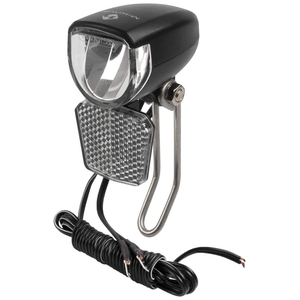 M-WAVE FRONT DYNAMO LIGHT APOLLON D30 LED WITH MOUNT 30LUX 6V 466944 466945 Black