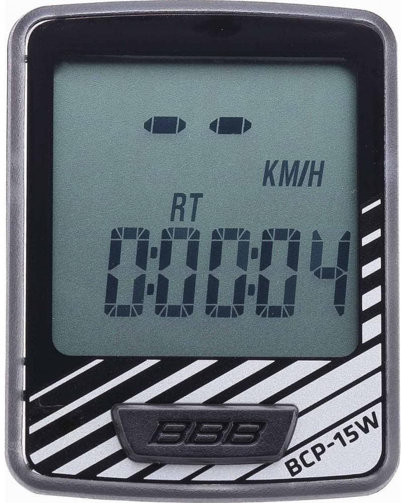 BBB WIRELESS BIKE COMPUTER 10 FUNCTIONS DASHBOARD BLACK BCP-15W Black Grey