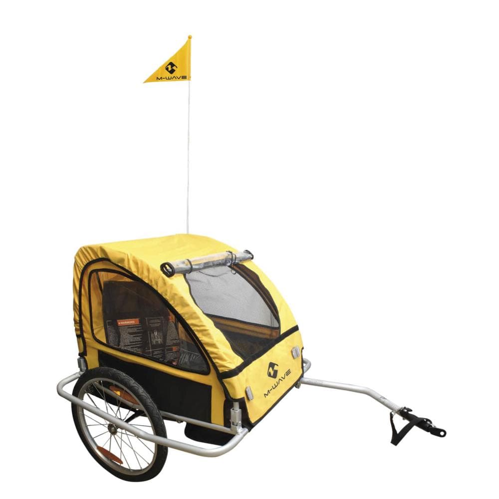M-WAVE RIMORCHIO PIEGHEVOLE IN FERRO PER TRASPORTO BAMBINI O BAGAGLI 640090 Giallo