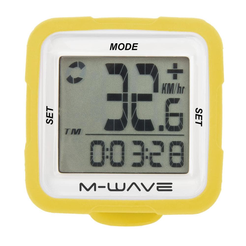 M-WAVE COMPUTER BICI WIRELESS 14 FUNZIONI XIV SILICONE WIRELESS GIALLO 244714 Giallo