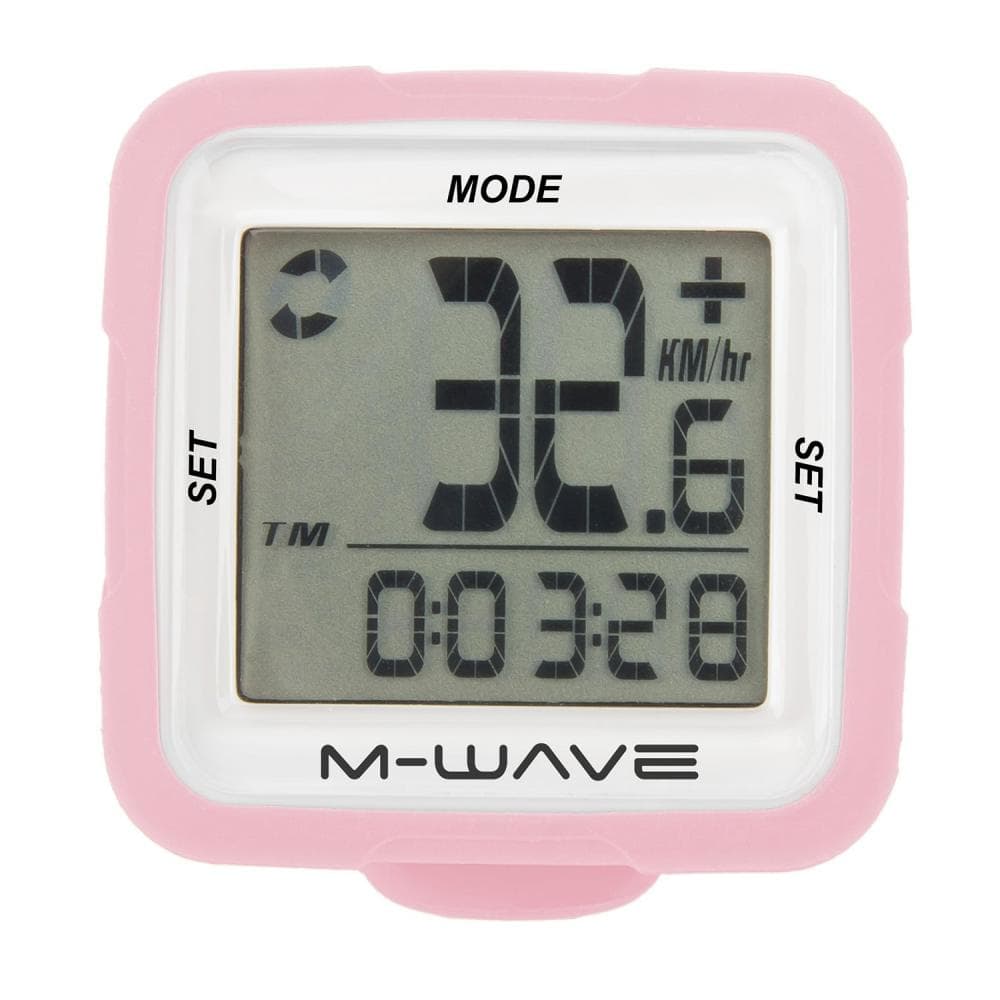 M-WAVE COMPUTER BICI WIRELESS 14 FUNZIONI XIV SILICONE WIRELESS ROSA 244715 Rosa