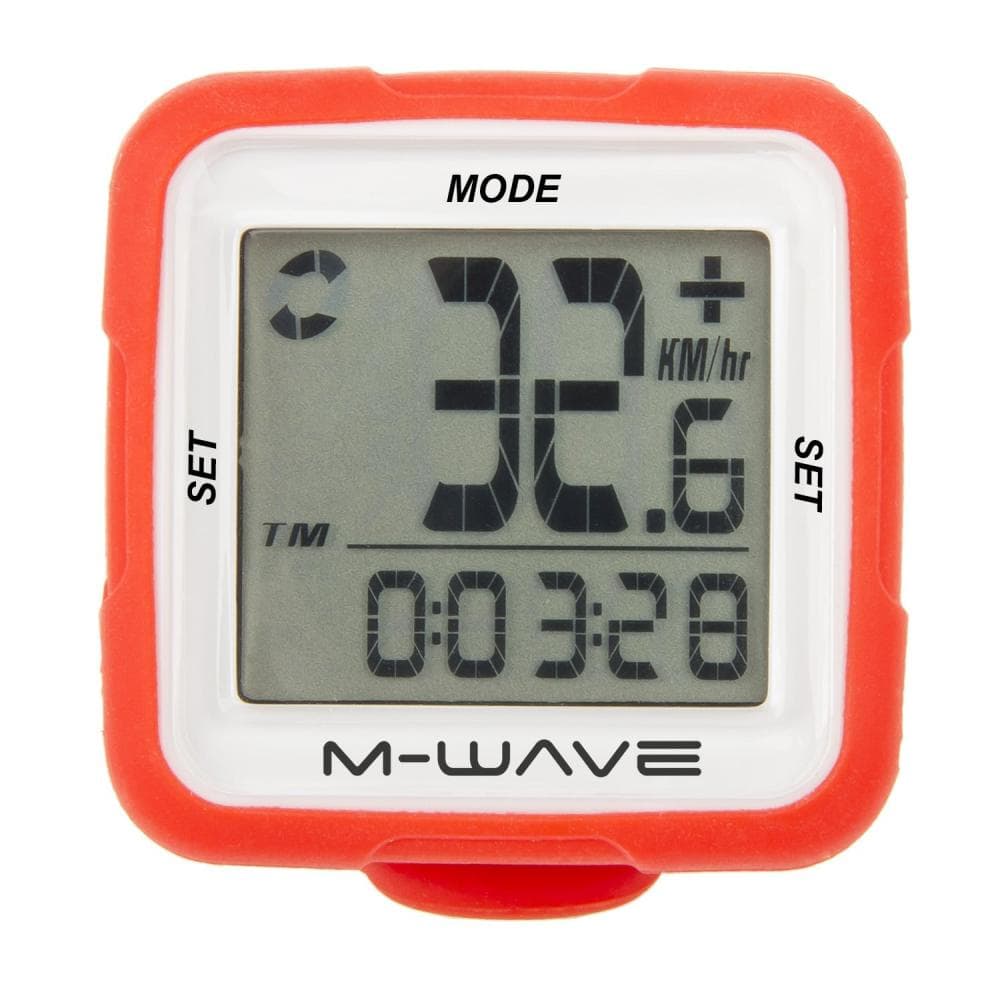 M-WAVE COMPUTER BICI WIRELESS 14 FUNZIONI XIV SILICONE WIRELESS ROSSO 244712 Rosso