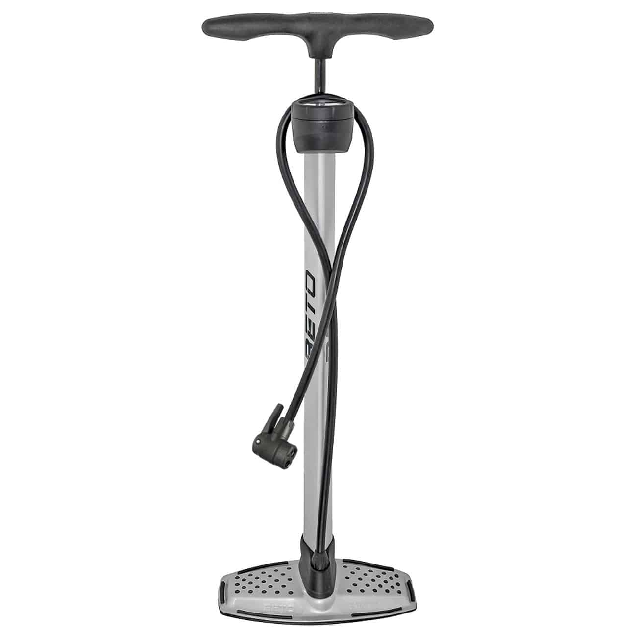 BETO POMPA DA TERRA PER BICI CON MANOMETRO ALTO IN ALLUMINIO 160 psi / 11 bar NERO-ARGENTO 470324 Argento