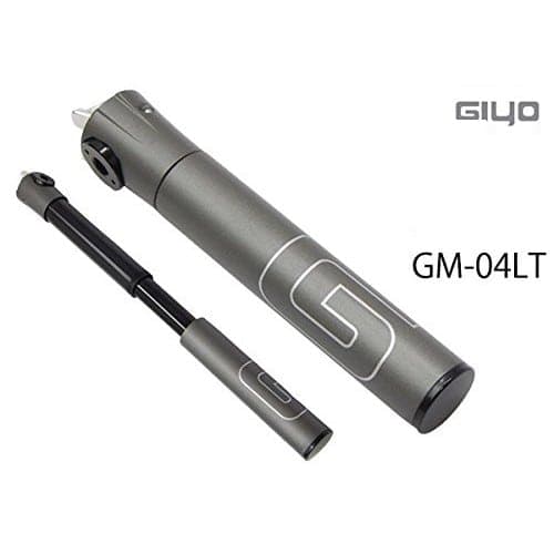 GIYO POMPA BOTTIGLIA TELESCOPICA CNC SUPER MICRO 120 psi GM-04LT Grigio