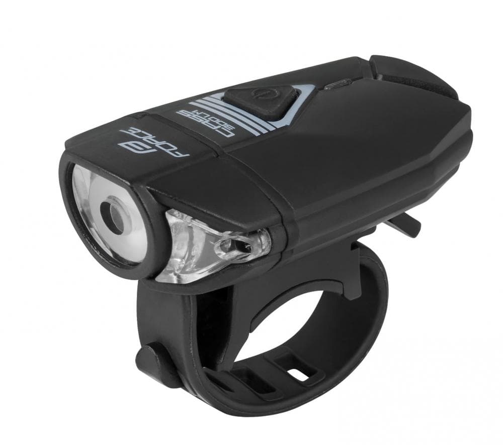 FORCE FRONT HANDLEBAR LIGHT & HELMET MOUNT CASS 300lm USB BLACK 45172 Black