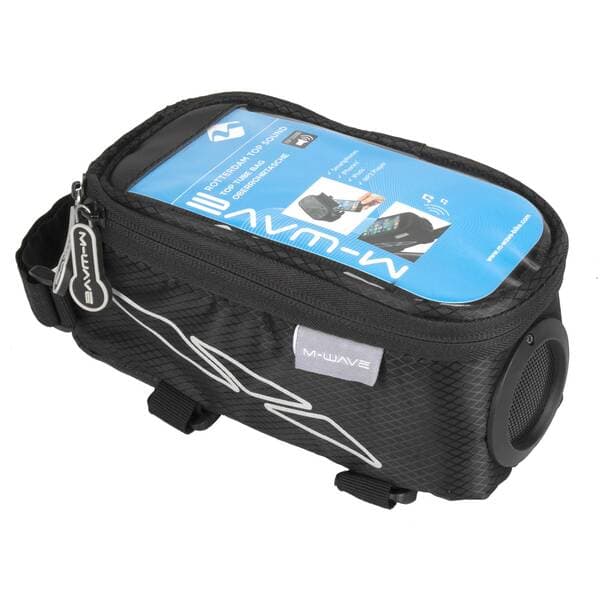 M-WAVE FRAME BAG WITH PHONE POCKET AND SPEAKER ROTTERDAM TOP 122377 Black