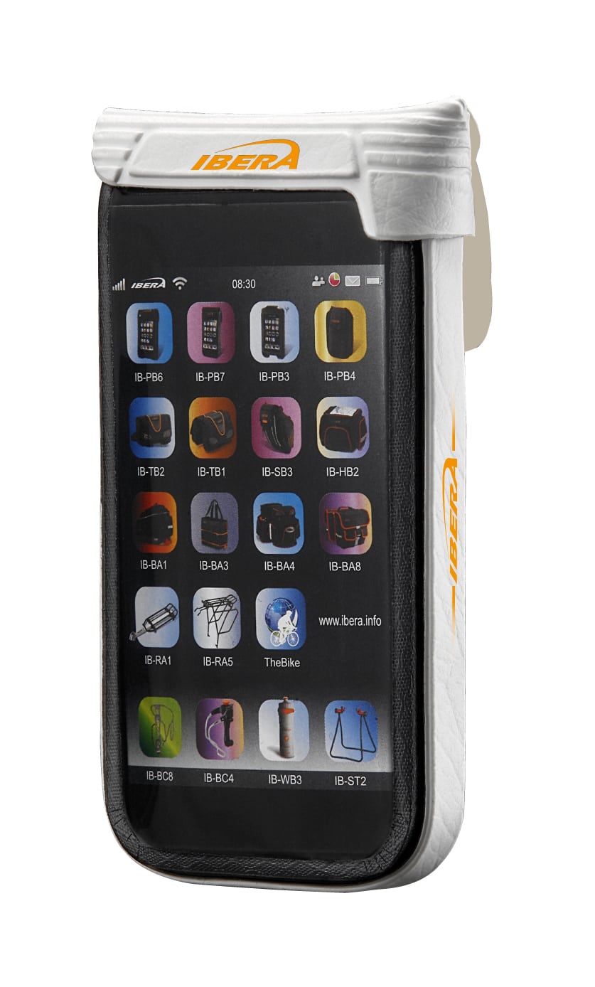 IBERA CUSTODIA PER IPHONE / SMARTPHONE CON SUPPORTO PER MANUBRIO 11.4x6x1.4cm IB-PB7 Bianco