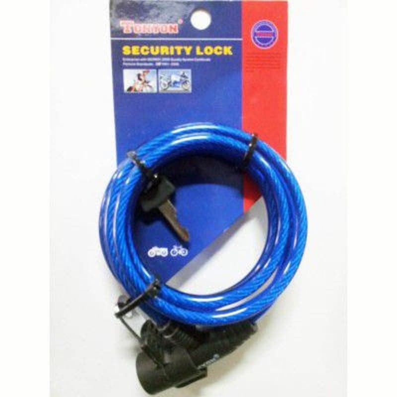 TONYON LUCCCHETTO PER BICICLETTA CON CHIAVE 8mm x 1500 mm TY513 Blu