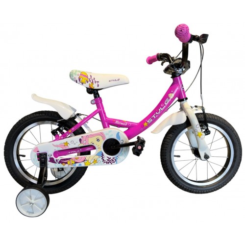 STYLE KINDERFIETS MERMAID 14" FUXIA'N'WHITE Fuchsia Wit