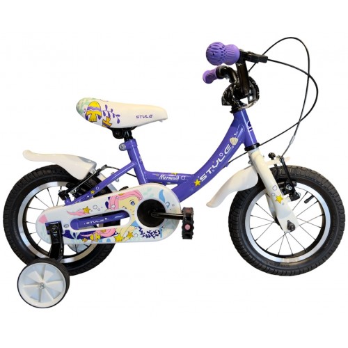STYLE KINDERFIETS MERMAID 14" DEEP PURPLE'N'WHITE Paars Wit