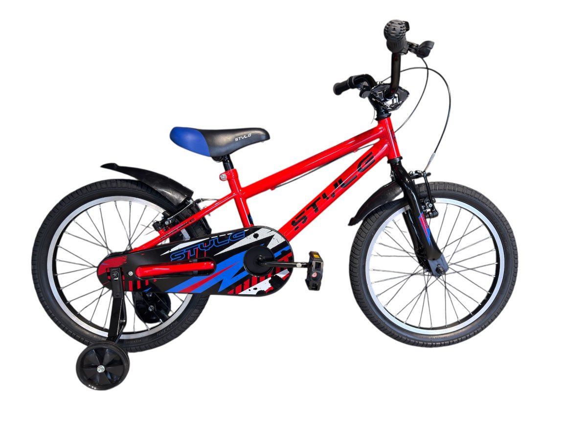 STYLE KINDERFIETS SPORTY 14" RED'N'BLACK'N'BLUE Rood Blauw