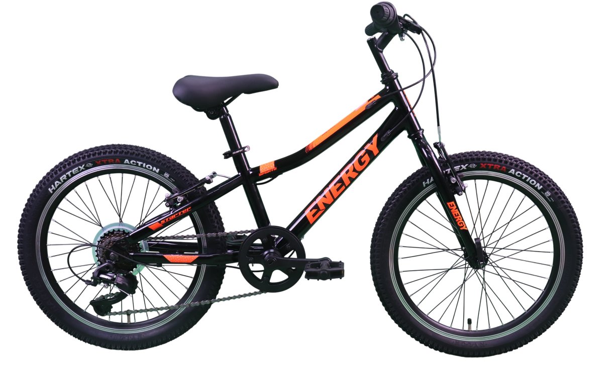 ENERGY KINDERFIETS STARTER 20'' MET 7 VERSNELLINGEN ZWART ORANJE Zwart Oranje