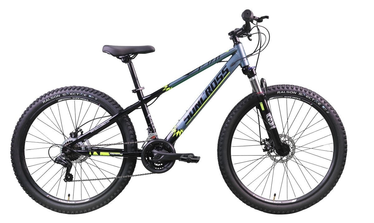 SUNCROSS BERGFIEETS HURRICANE 27.5'' DISC MET 21 VERSNELLINGEN ANTHRACIET ZWART Antraciet Zwart