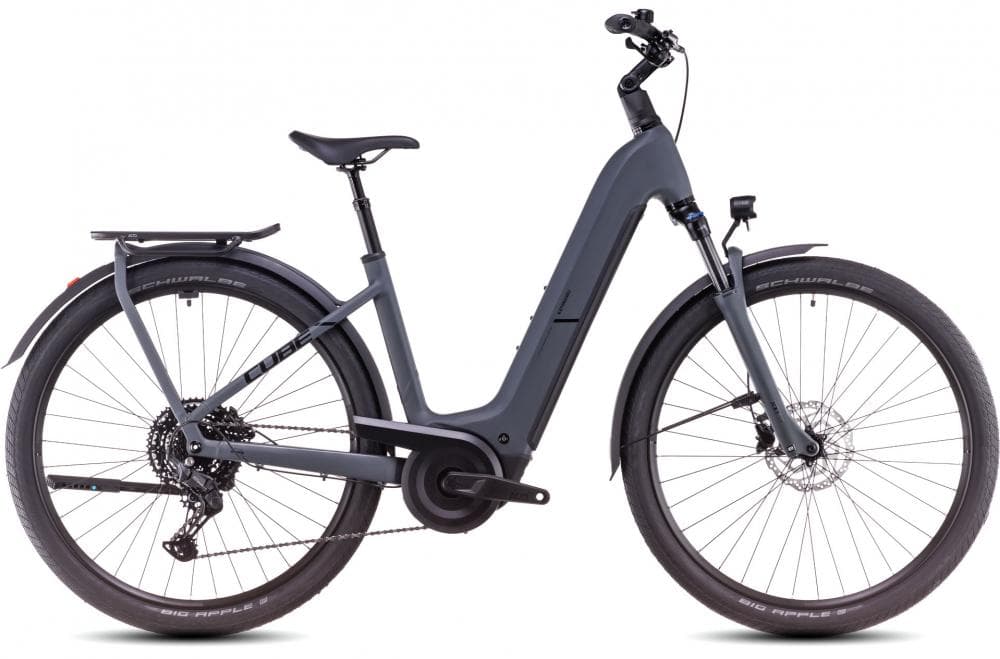 CUBE ELEKTRISCHE FIETS KATHMANDU HYBRID ONE 600 EASY ENTRY 28" SCHADUWGRIJS EN ZWART 2025 Grijs Zwart